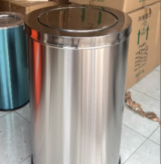 Thùng rác inox tròn nắp lật HX- 147