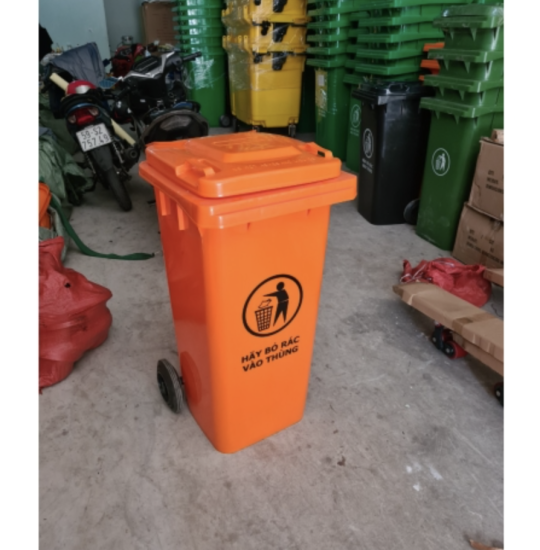Thùng rác Y TẾ nhựa 120l màu cam